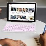 2 en 1 tablette 10 Inch Android 15 OS Tablettes, comprimés avec clavier, souris, boîtier, stylus, 32GB ROM+8 Go RAM, 8MP Caméra double, processeur Quad Core, 6000mAh Batterie, 10.1 dans FHD Tab Rose