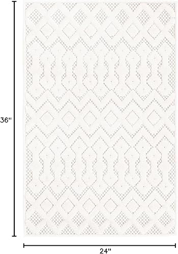 Miniatura 2 de Unique Loom Outdoor Trellis Textured Collection - Alfombra de área - Osage (2 x 3 pies, rectangular, marfil)