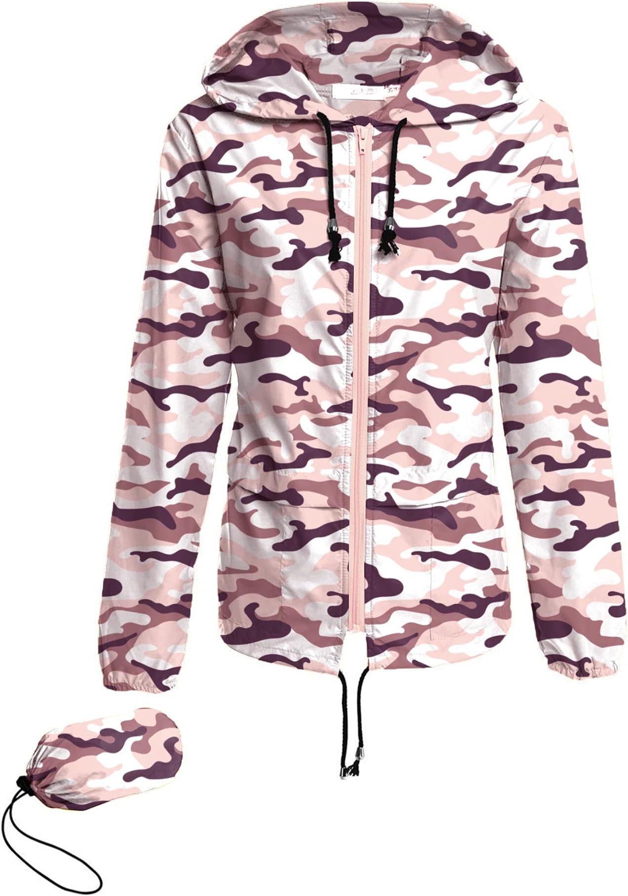 Raincoat Women Lightweight Waterproof Rain Jackets Packable Outdoor Hooded Windbreaker