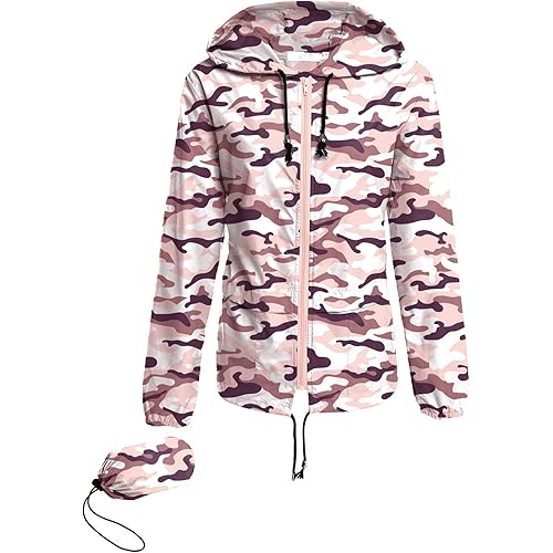 Avoogue Raincoat Women Lightweight Waterproof Rain Jackets Packable Outdoor Hooded Windbreaker