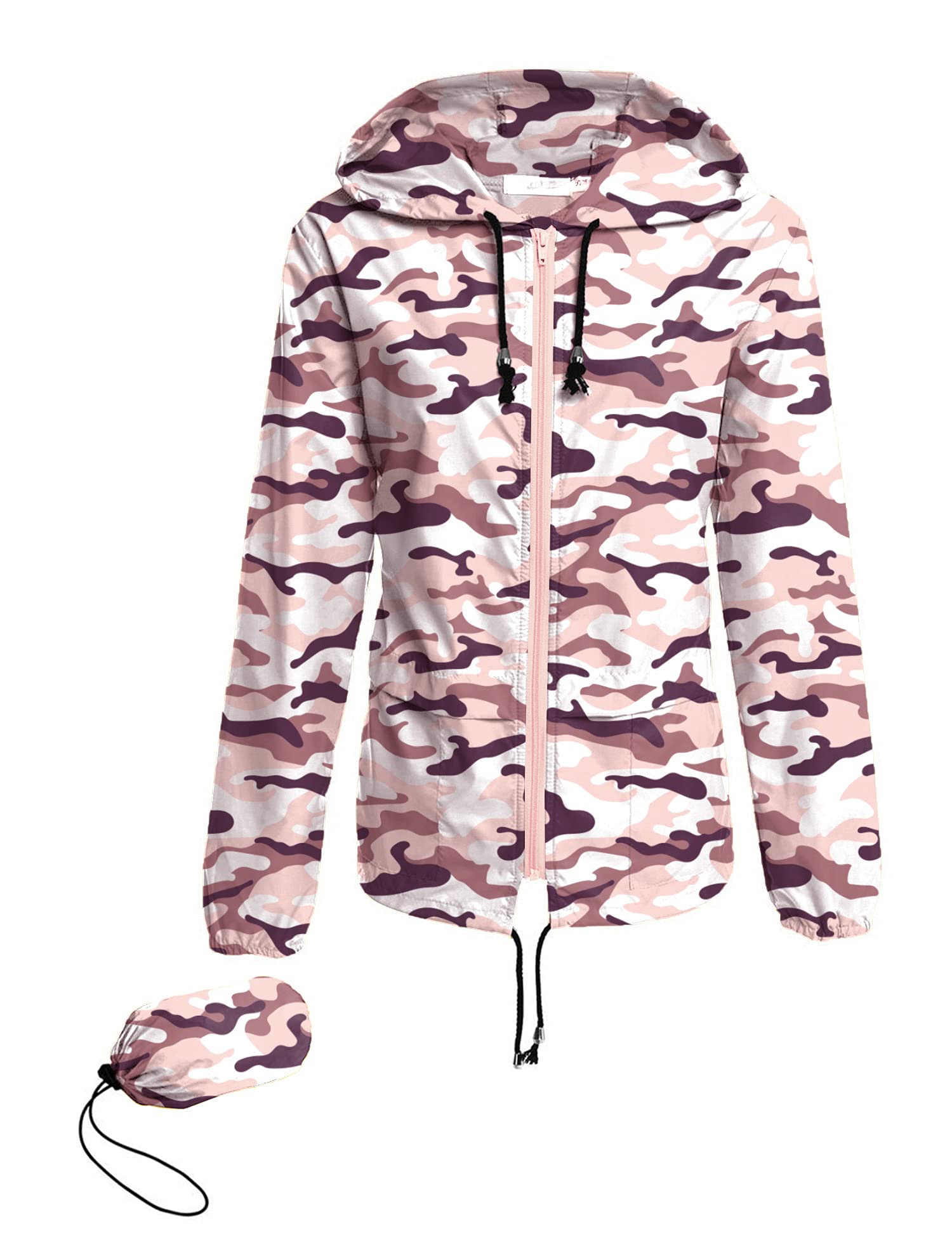 Avoogue Raincoat Women Lightweight Waterproof Rain Jackets Packable Outdoor Hooded Windbreaker