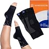 NanoSocks Compression Socks for Women & Men (1 Pair) - BEST Ankle Brace Support Sleeve for Neuropathy, Plantar Fasciitis, Diabetic Foot Nerve Pain Relief - Toeless (Small, Black)