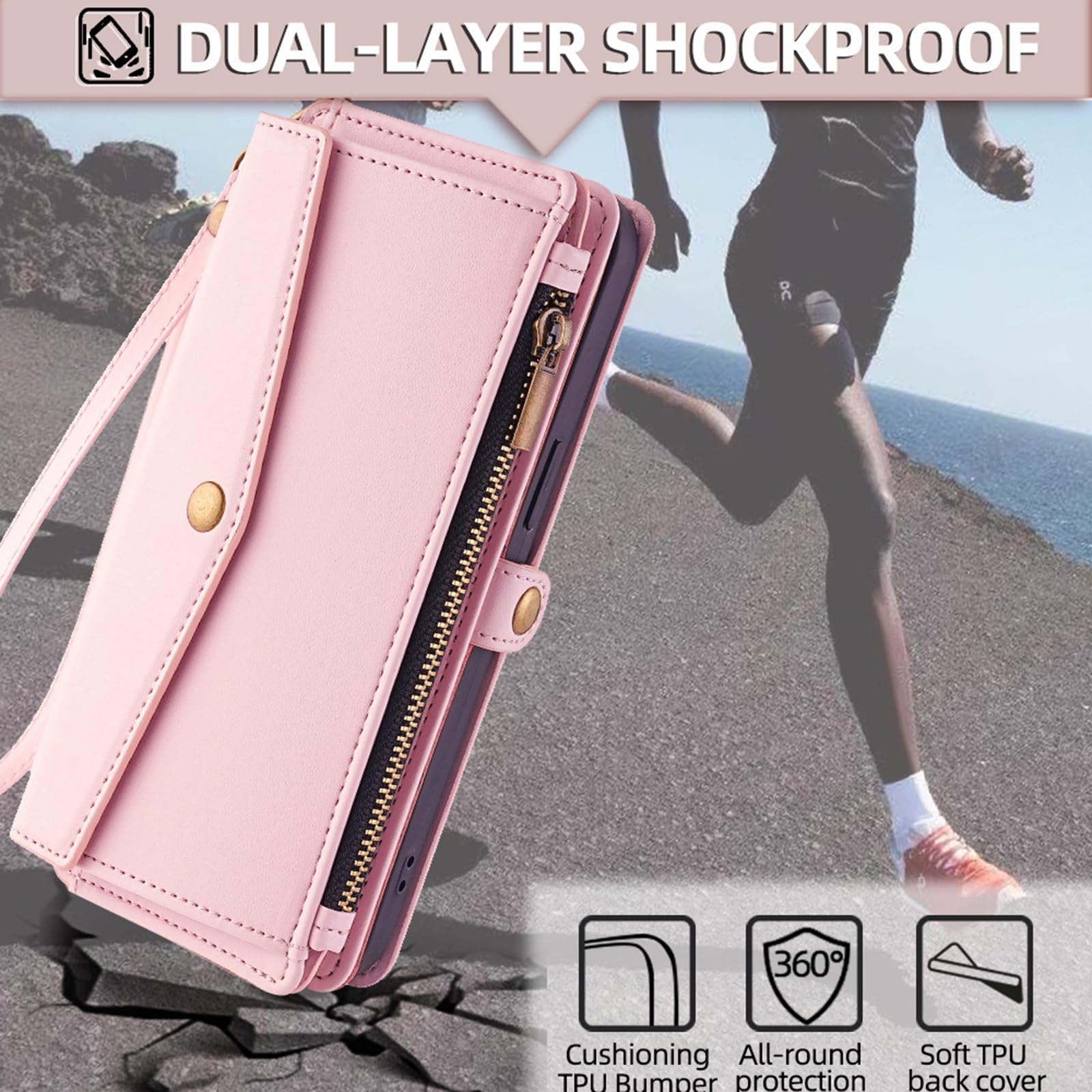 Różowe, 15, etui portfelowe do Xiaomi 15 Ultra/15 Pro/15, magnetyczne zapięcie, z klapką, skórzany pokrowiec ochronny z paskiem na ramię, stojakiem, etui na telefon komórkowy