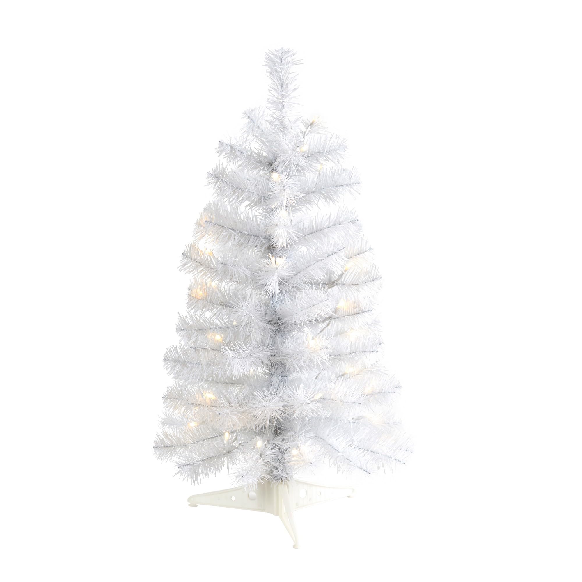 Nearly Natural 2ft. Artificial White Christmas Tree, Holiday Decor