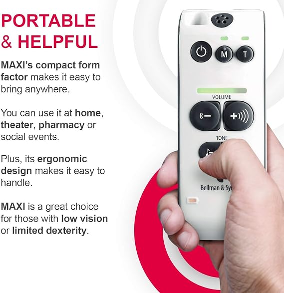مضخم صوت شخصي لاسلكي Bellman Audio Maxi BE2020 مع تضخيم 71 ديسيبل - يشمل - سماعات الرأس
