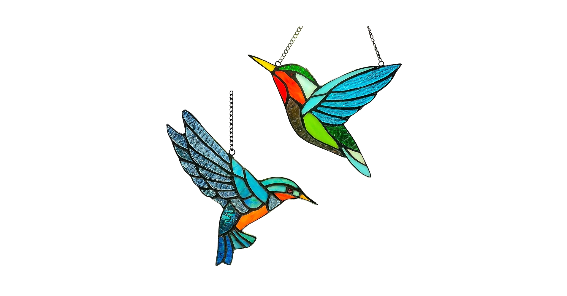 大判ステンドグラス Hummingbird ハミングバードと蘭グラスマスターズ社 大判ステンドグラス Hummingbird ハミングバードと蘭グラス