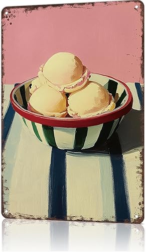 FANPOK Funny Vintage Metal Sign Ice Cream Poster Wall Art for Home Living Room Office Bar Decor 8X12inch