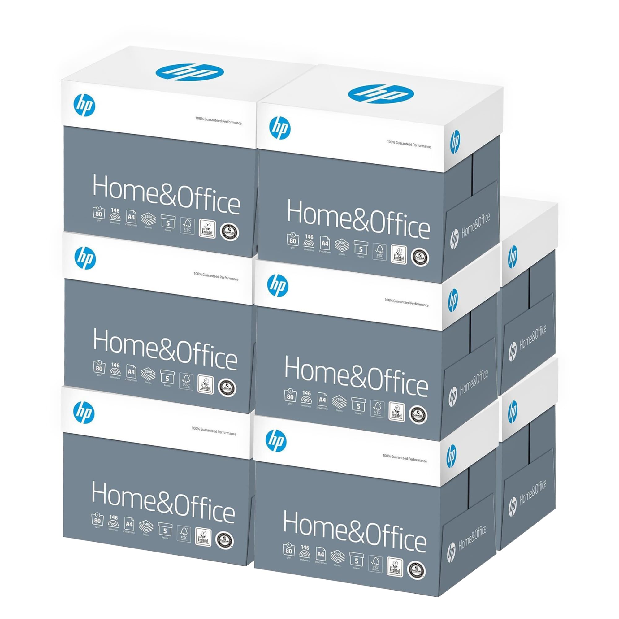 HP Druckerpapier A4 Kopierpapier 80g - 10 x 2.500 Blatt - 25.000 Blatt | HP Druckerpapier und Kopierpapier DIN A4, 25.000 Blatt, 80 g/m², weiß, Büro und Home Office, Universalpapier