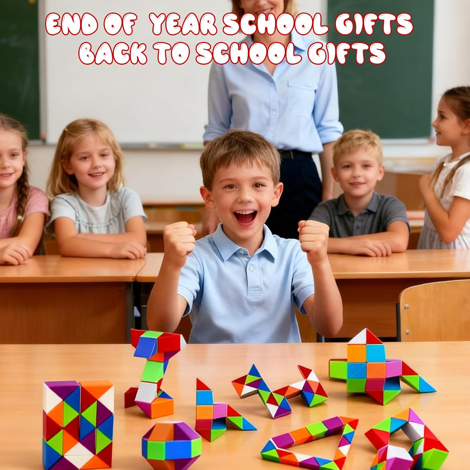 30pcs Boy Party Favors - Fidget Snake Cube Puzzle Toys for Goodie Bags, Bulk Toys, Classroom Prizes, Treasure Box Birthday School Students Fidget Gift for Kids Teens