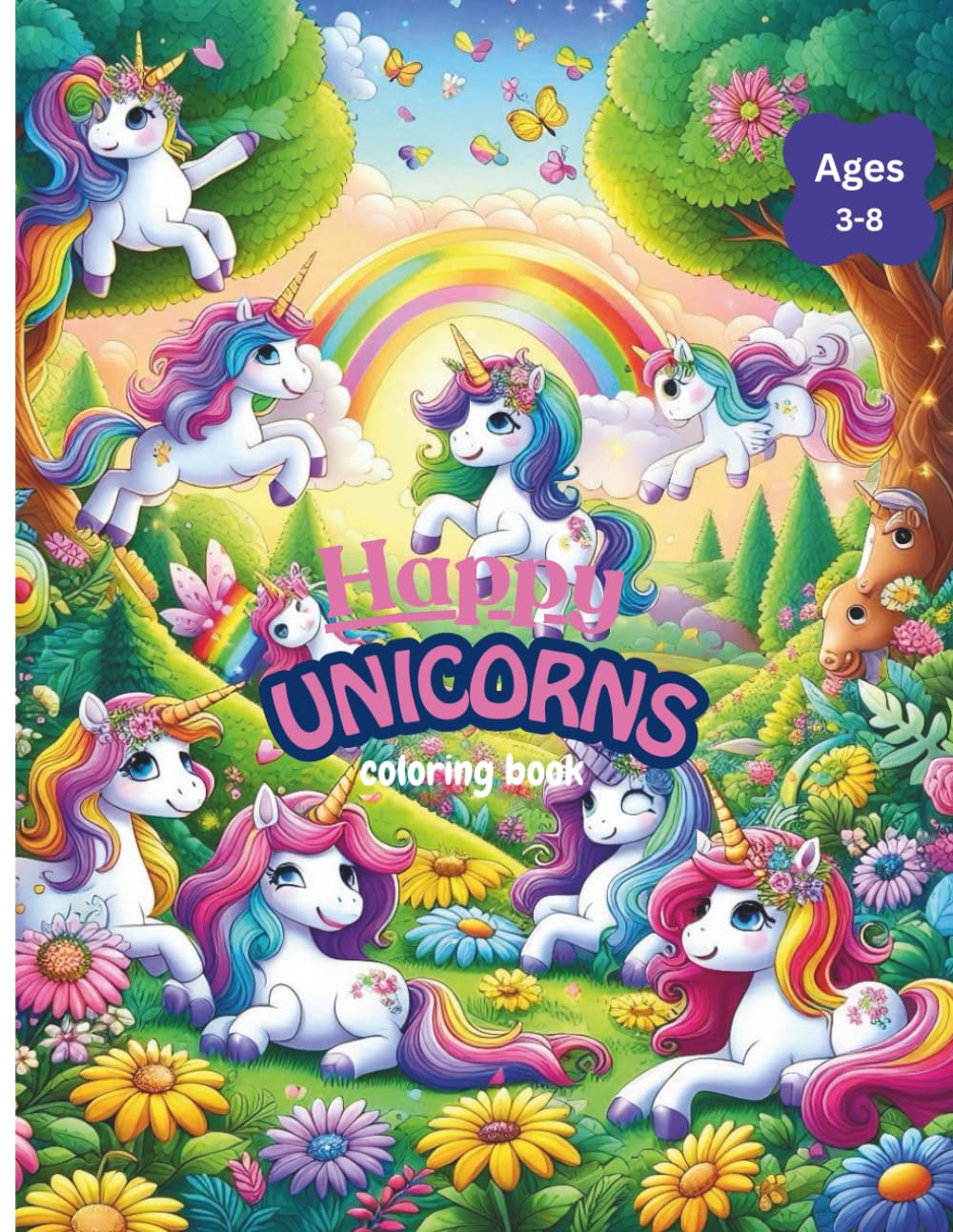 Happy Unicorn Coloring Book