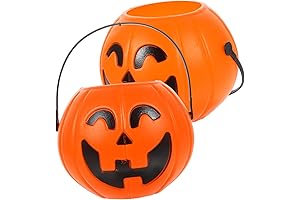 Amosfun Plastic Pumpkin Buckets - Your Festive Halloween Treat Holders