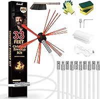 Vista 9 de Kit de cabezal de cepillo de chimenea de 3 piezas, sistema de bloqueo de botón cromado, herramienta de limpieza de chimenea, con cabezal de cepillo