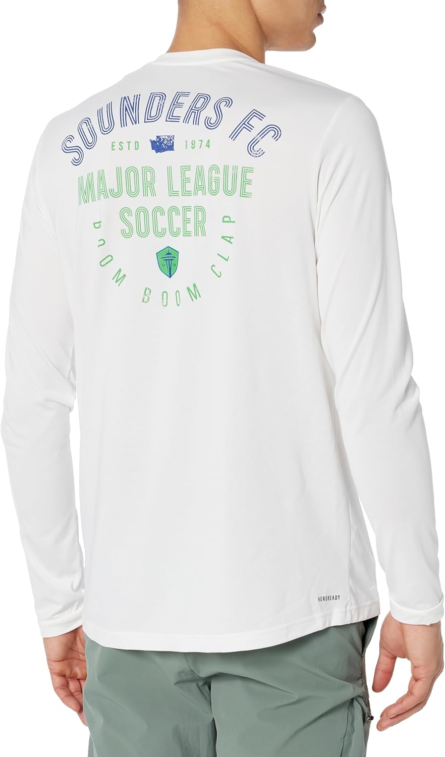 adidas Mens Seattle Sounders MLS Long Sleeve T-Shirt - Image 2
