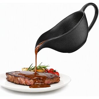 Gatuida Gravy Boat Porcelain with Spout Black Sauce Container | Bowl Porcelain with Spout, Ceramic Sauce Bowl, Mixing Bowl fo