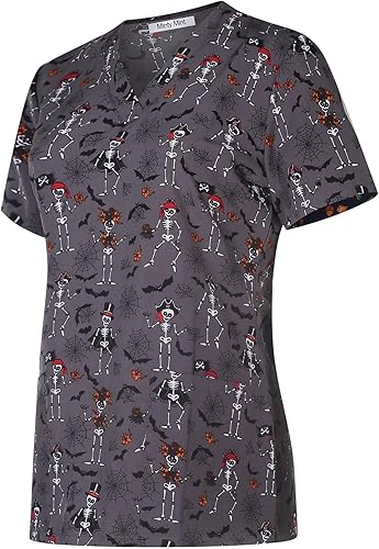Miniatura 2 de Minty Mint Women's Halloween Medical Scrubs Top