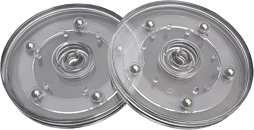 Miniatura 3 de FixtureDisplays Organizador giratorio de plástico transparente de 4 pulgadas Lazy Susan para estante de especias, mesa, pastel, cocina, despensa,