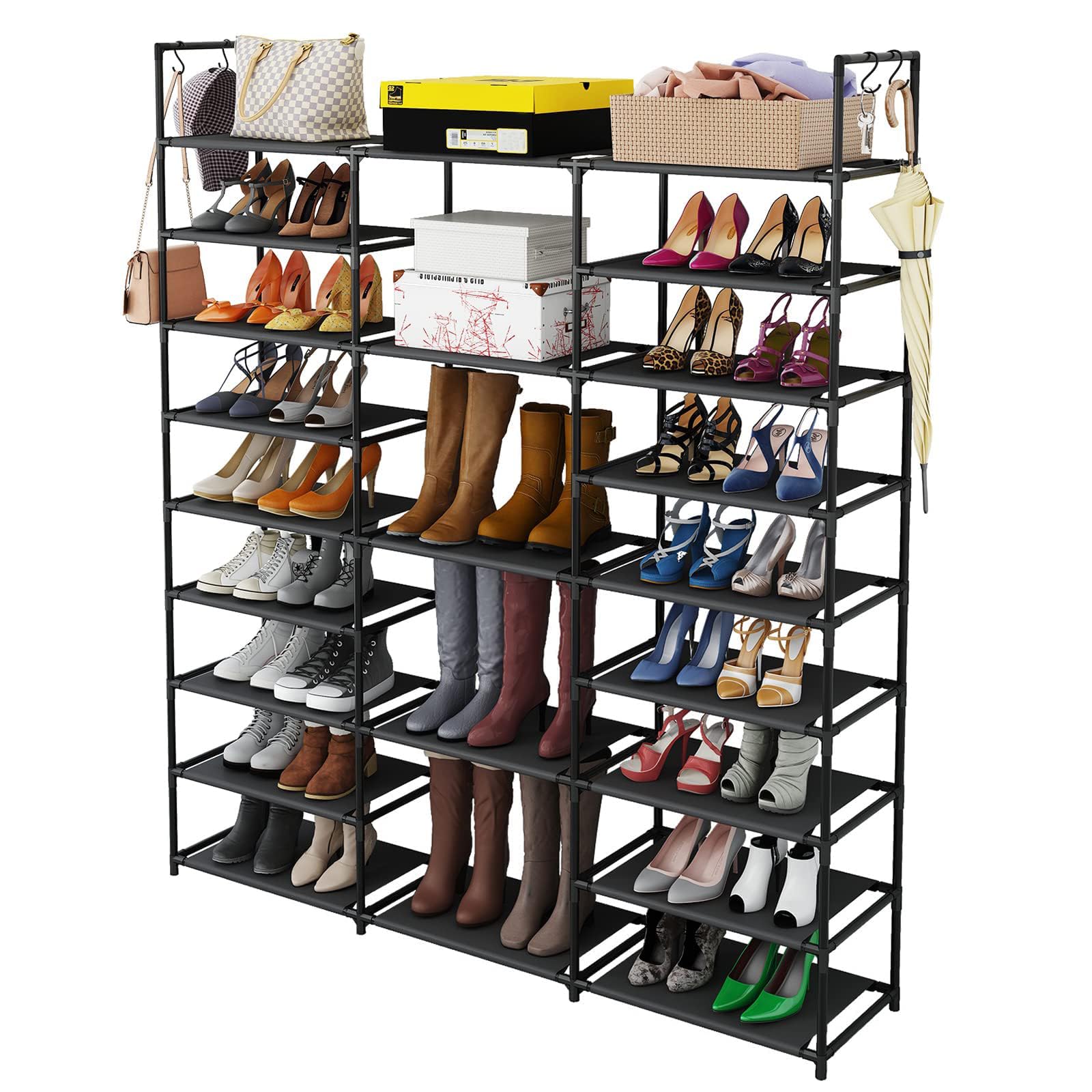 Scarpiera a 8 ripiani salvaspazio per 48 paia di scarpe, ideale per armadio, corridoio, soggiorno, camera da letto, garage