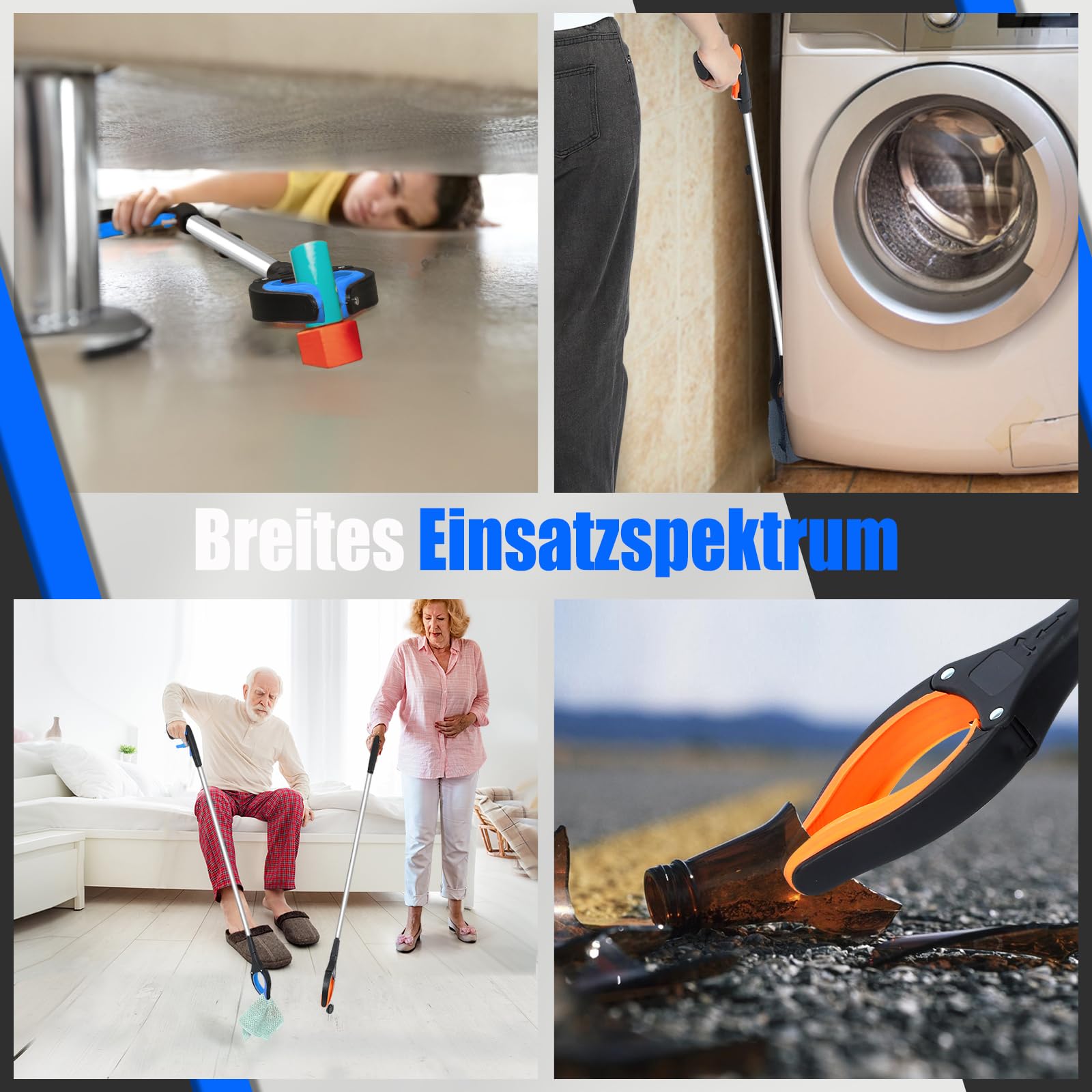 Angooni 2 Stück 81 cm Greifer für Senioren - Greifzange Müllzange - Drehbar Müllgreifer - Greifer Kinder - Verbesserter Langlebiger Greifzange für Müll