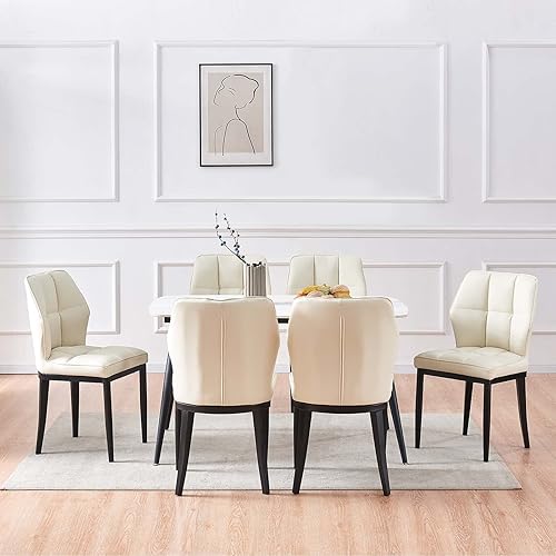 Miniatura 76 de Bekrvio Sillas de Comedor - Juego de 6 sillas de comedor modernas de mediados de siglo, sillas de comedor tapizadas sin brazos, sillas de comedor de