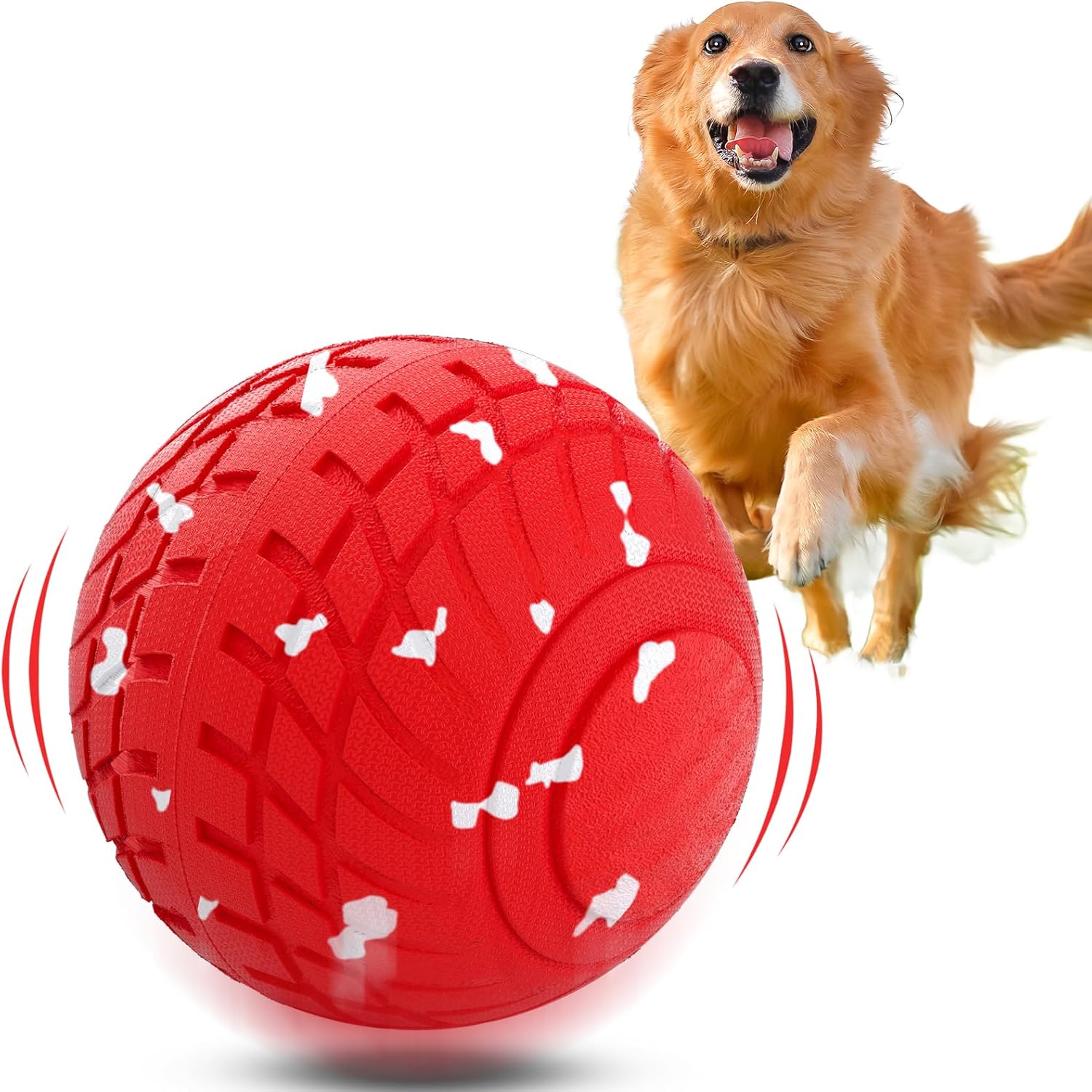 Diman Smart Interactive Dog Ball: 3-in-1 Interactive Dog Toys with Moving & Bouncing, Swappable Shells for Endless Fun, Durable E-TPU Material, Waterproof, Moving Dog Toys for Medium Large, Red
