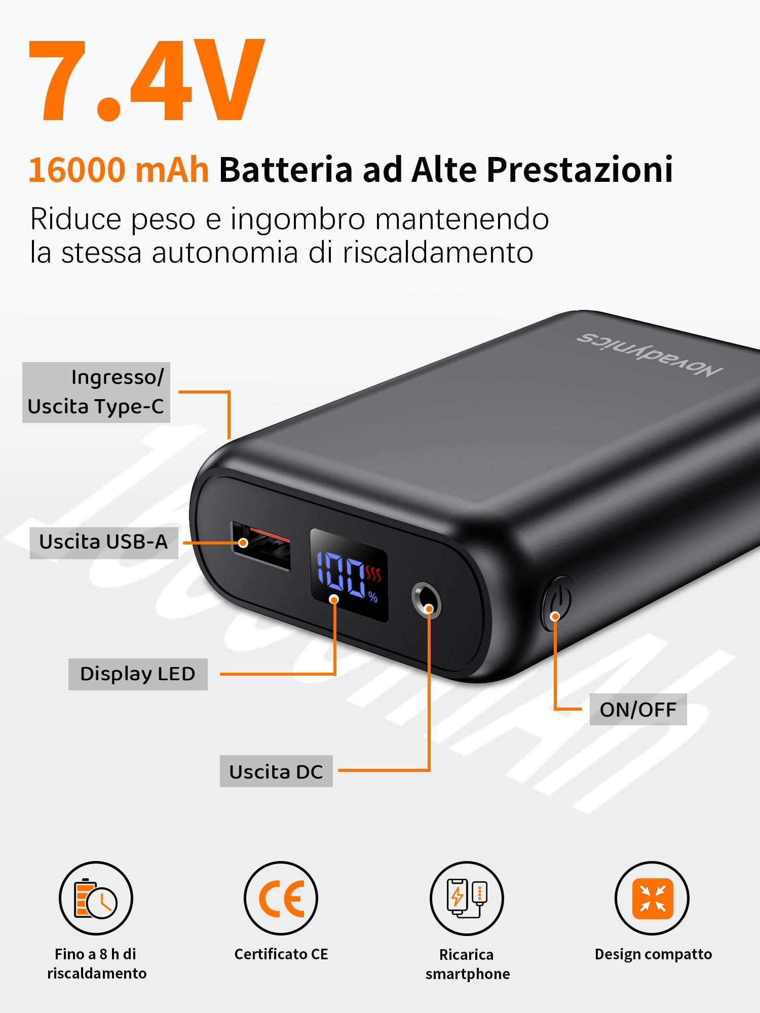 Gilet Riscaldato Uomo Donna, Gilet Riscaldabile con Batteria 16000mAh, Giubbotto Termico Riscaldato con 8 Zone di Riscaldamento, Giacca Riscaldata per Trekking Moto Lavoro