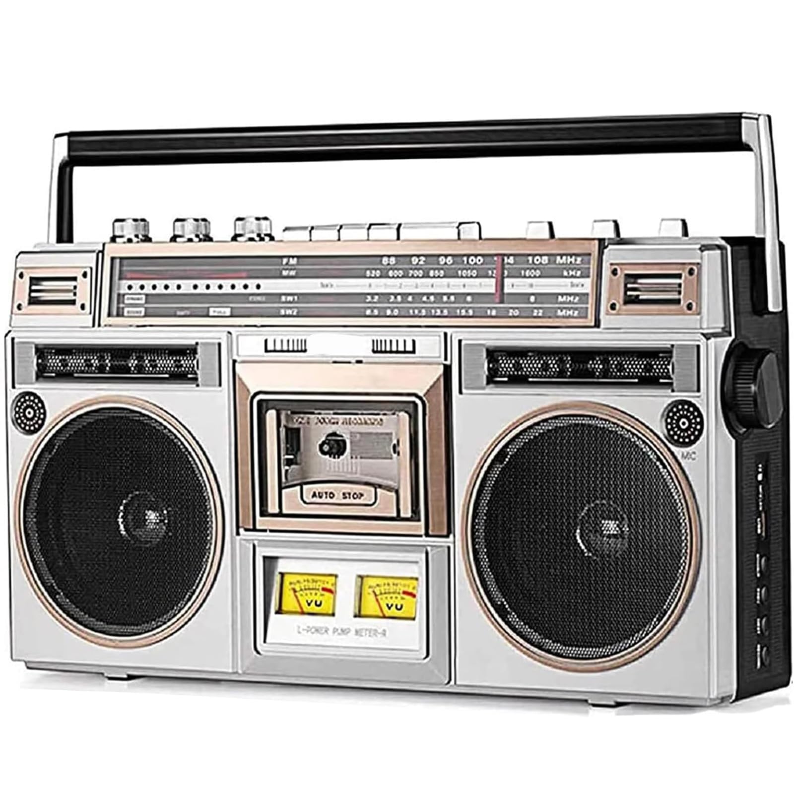 Reproductor de casete Bluetooth con radio FM/DAB, grabación USB y grabadora de casete para reuniones familiares y viajes