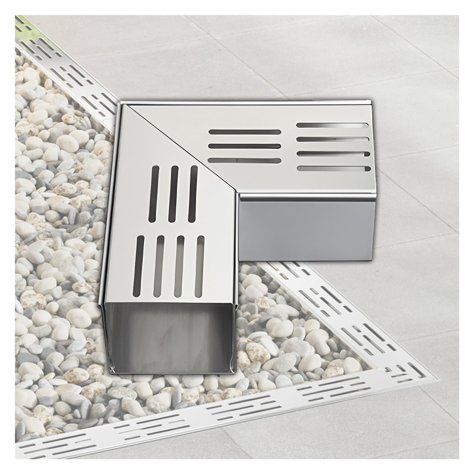 Odpływ rowu ze stali nierdzewnej 304 do odprowadzania ścieków, kanału zewnętrznego i odpływu podłogowego, szerokie zastosowanie (styl 20 x 8 x 3 cm)