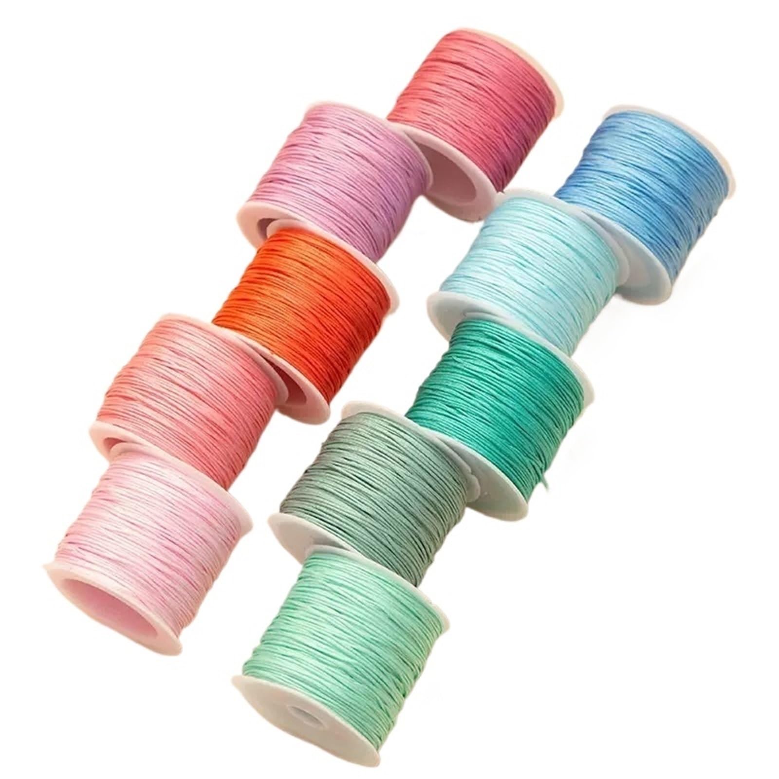 Nylon Cord Thread 6pcs 0.8m Nylon Thread Cord String for Jewelry Making Handmade Woven Rope Jade Bracelet Necklace Craft for Bracelets Macrame(29 Sky blue)