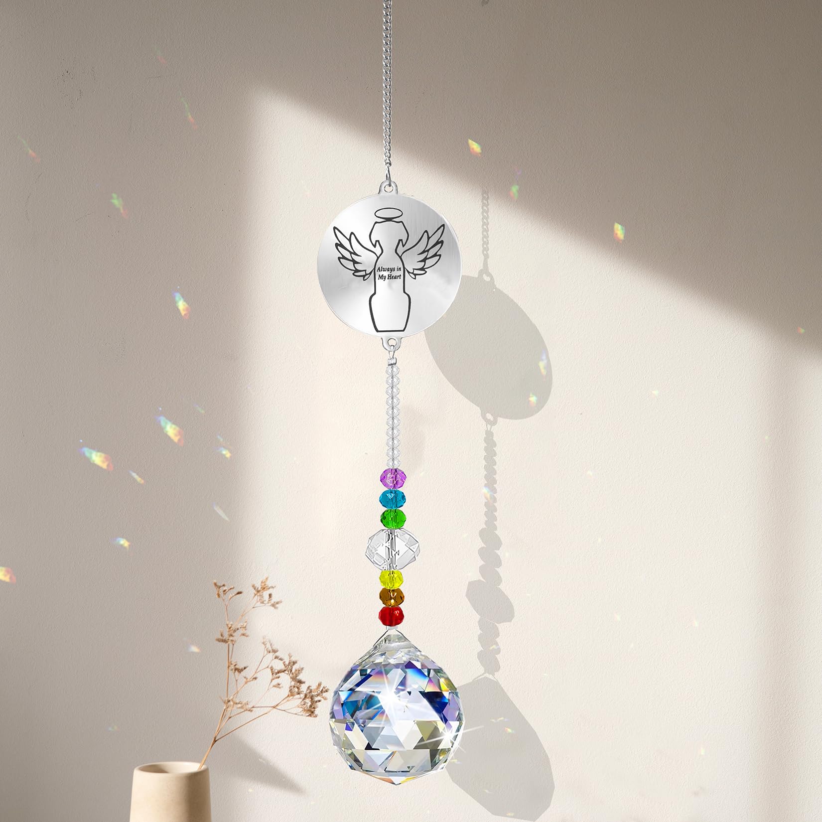 Dog Memorial Gifts for Loss of Dog Pet Paw Print Sympathy Gifts Crystal Window Suncatcher,Bereavement Gift Sun Catcher,Dog Remembrance Gift Rainbow Maker,Pet Passing Away Loss Gifts (C) - Image 2