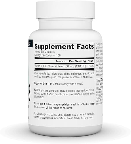 Miniatura 2 de Source Naturals Vitamina D-3 apoya la forma Bioactve para la salud ósea e inmune 1000 iu (25 mcg) -200 tabletas