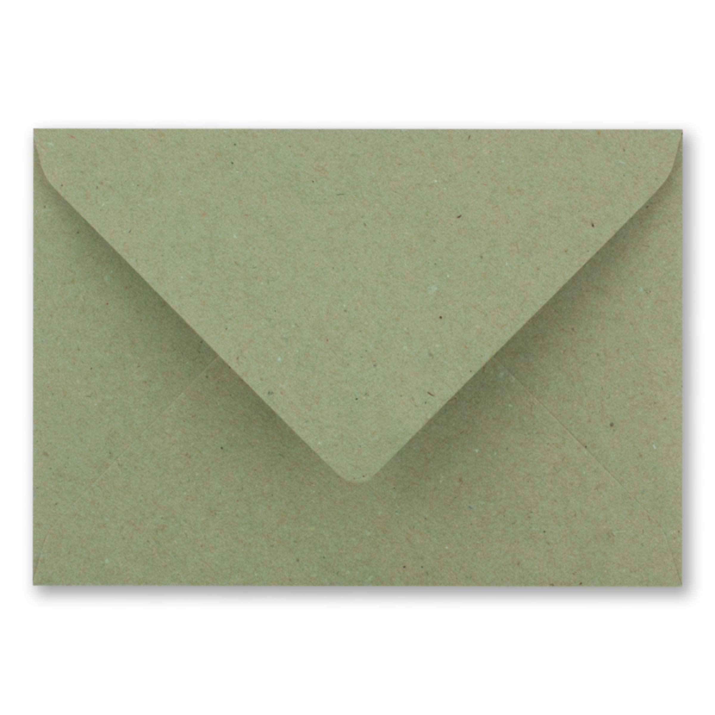 UmWelt by GUSTAV NEUSER 250 kopert na listy, w stylu vintage, DIN B6, 125 x 178 mm, papier pakowy 120 g/m², z recyklingiem, ze spiczastą klapką, do nawilżania, ciemnozielony