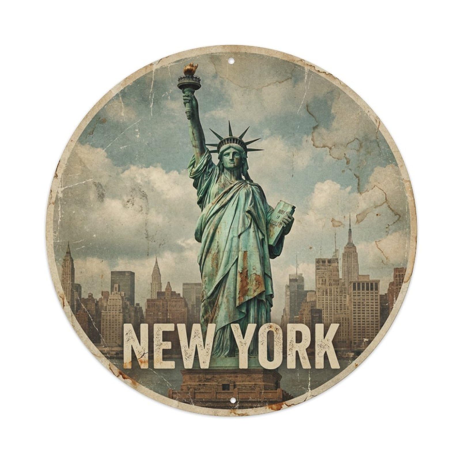 Tgrcjimh Style Metal Tin Sign Retro Travel Usa New York
