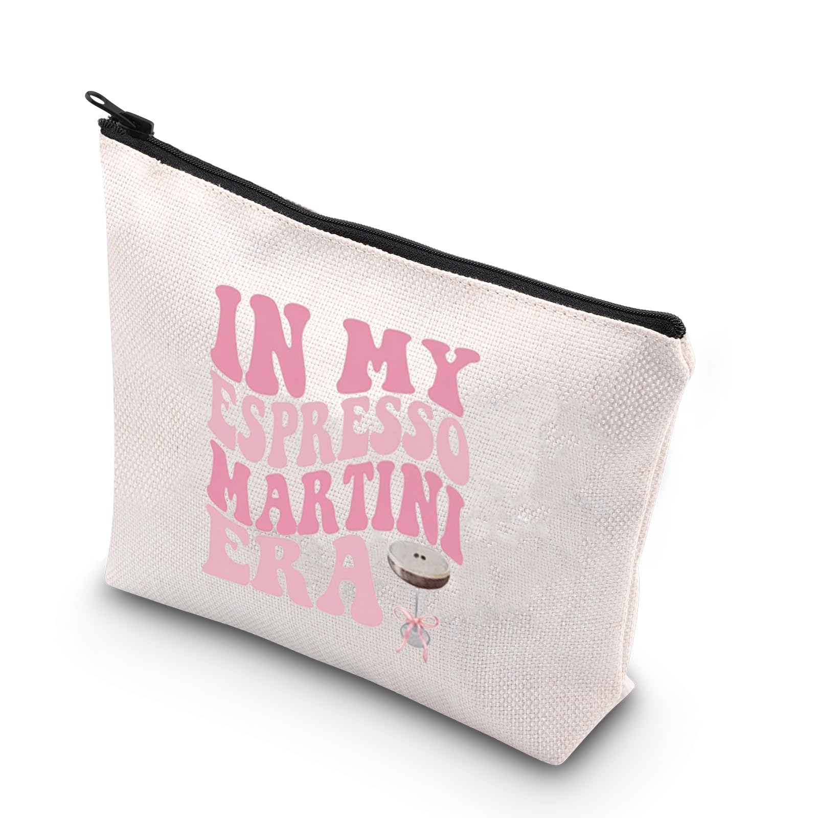 TSOTMO Tini Time Coquette In My Espresso Martini Era Makeup Bag - Cocktail Gift (My Espresso Bag)