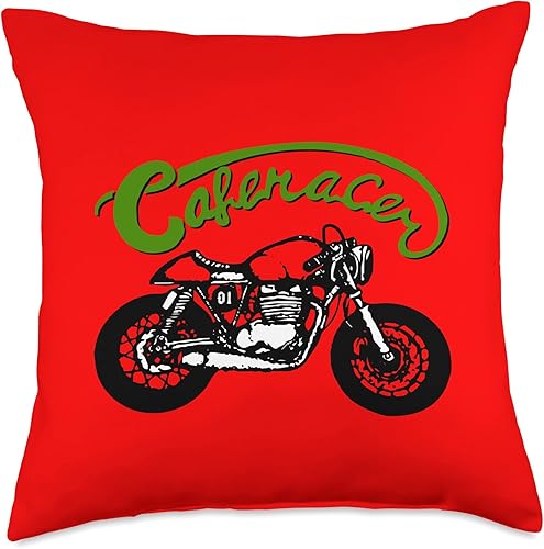 American Cafe Racer Motorcycle Apparel and Merch Cafe Racer Biker Men Women Adult Teens Boys Girls Kids Youth Throw Pillow, 18x18, Multicolor
