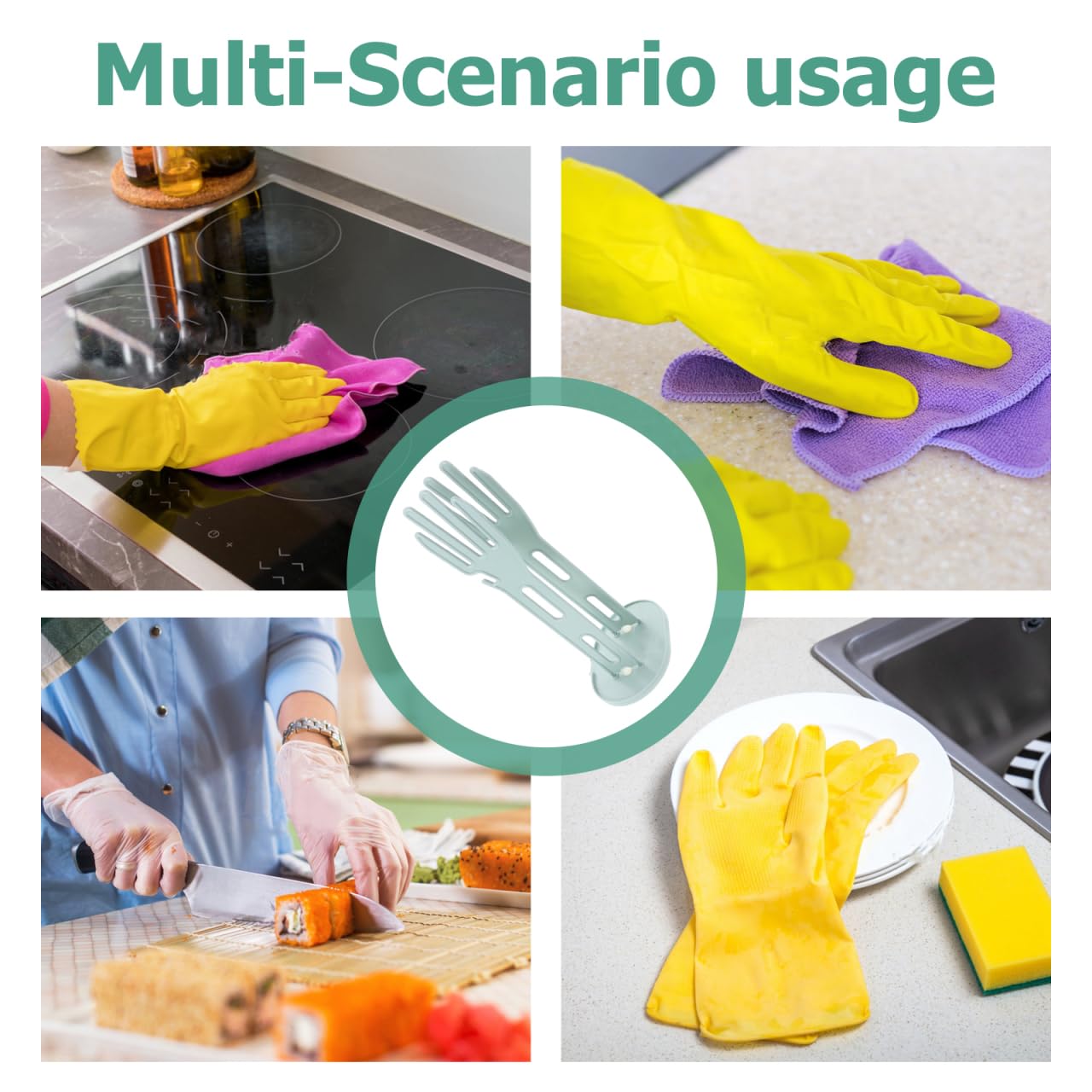SOLUSTRE Secador de guantes, soporte para guantes de cocina, tendedero, soporte para secar guantes, guantes, guantes, estantería de plástico, azul