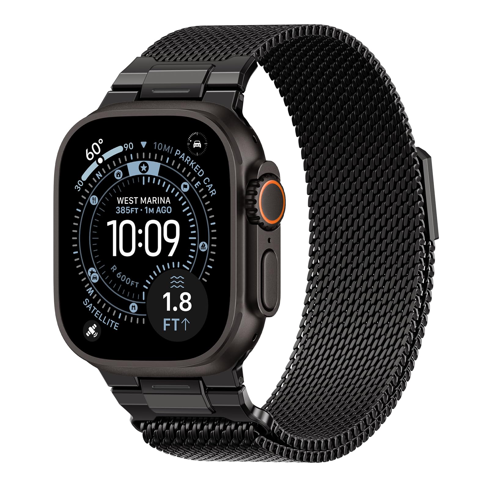 BXUXOHS Milanese Loop- Compatible with Apple Watch Ultra 3 2 1 Band for Men 49mm 46mm 45mm 44mm 42mm 41mm 40mm 38mm,Magnetic Mesh Metal Strap