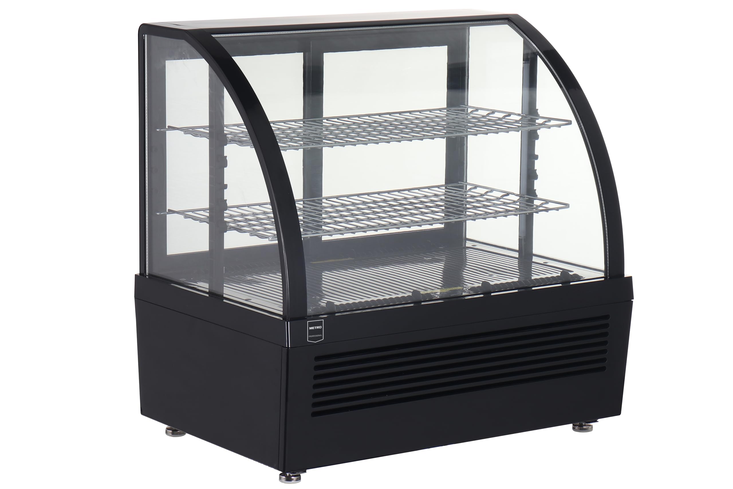 METRO Professional Vitrine réfrigérée à poser GCV1100, plastique/verre, 70,5 x 47,2 x 68,7 cm, 100 L, froid ventilé, 195 W, noir, pour cafés/restaurants/boulangeries (100 L - Noir)