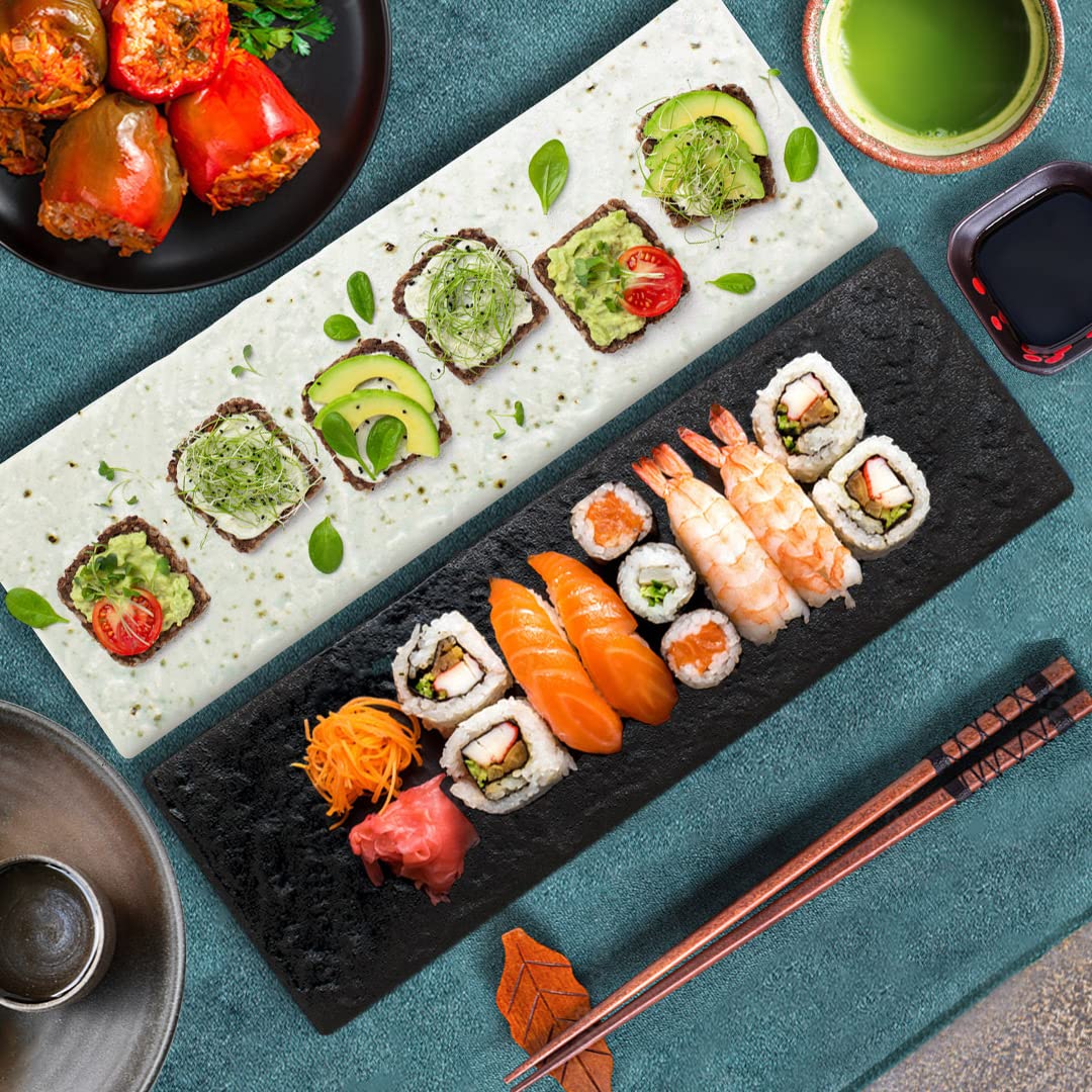 Ceramic Serving Platter, 10" Rectangular Plates Serving Tray Porcelain Platters For Parties, Sushi, Dessert Microwave And Dishwasher Safe Knock To Buyonline Shop Bangladesh - View #2