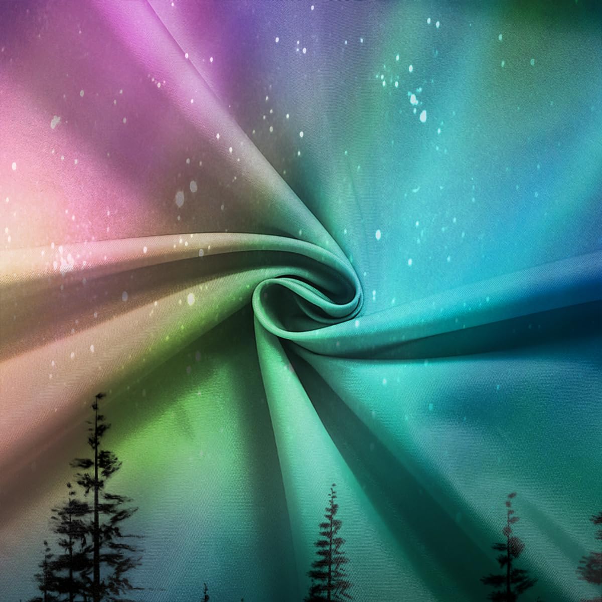 CORFOTO 8x6ft Northern Lights Backdrop Winter Snow Forest Landscape Photography - View #2