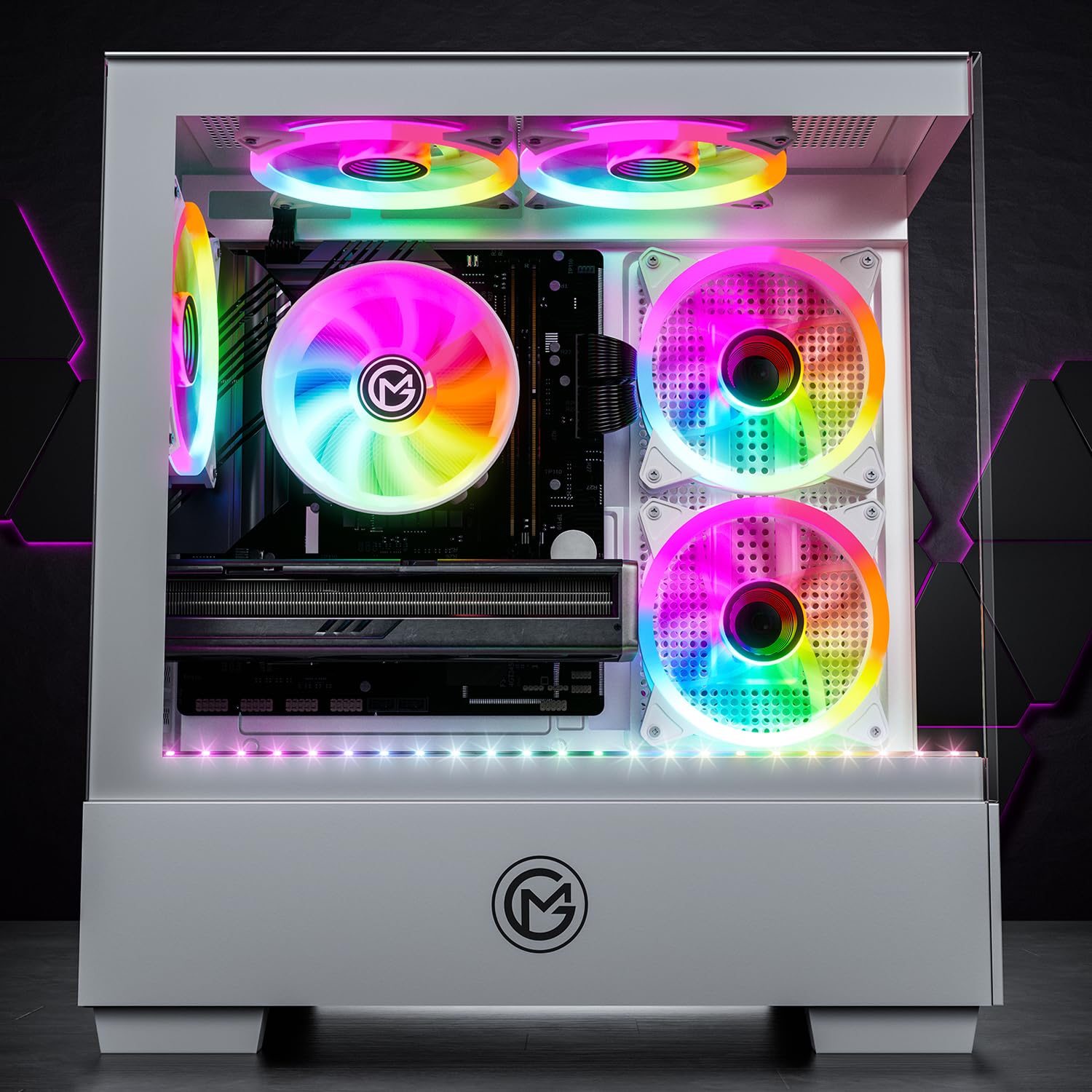 GameMachines Evolv Snow Edition - Gaming PC - AMD Ryzen 7 5700X - GeForce RTX 5060-1TB SSD - 32GB DDR4 - W-LAN - Win 11 Pro