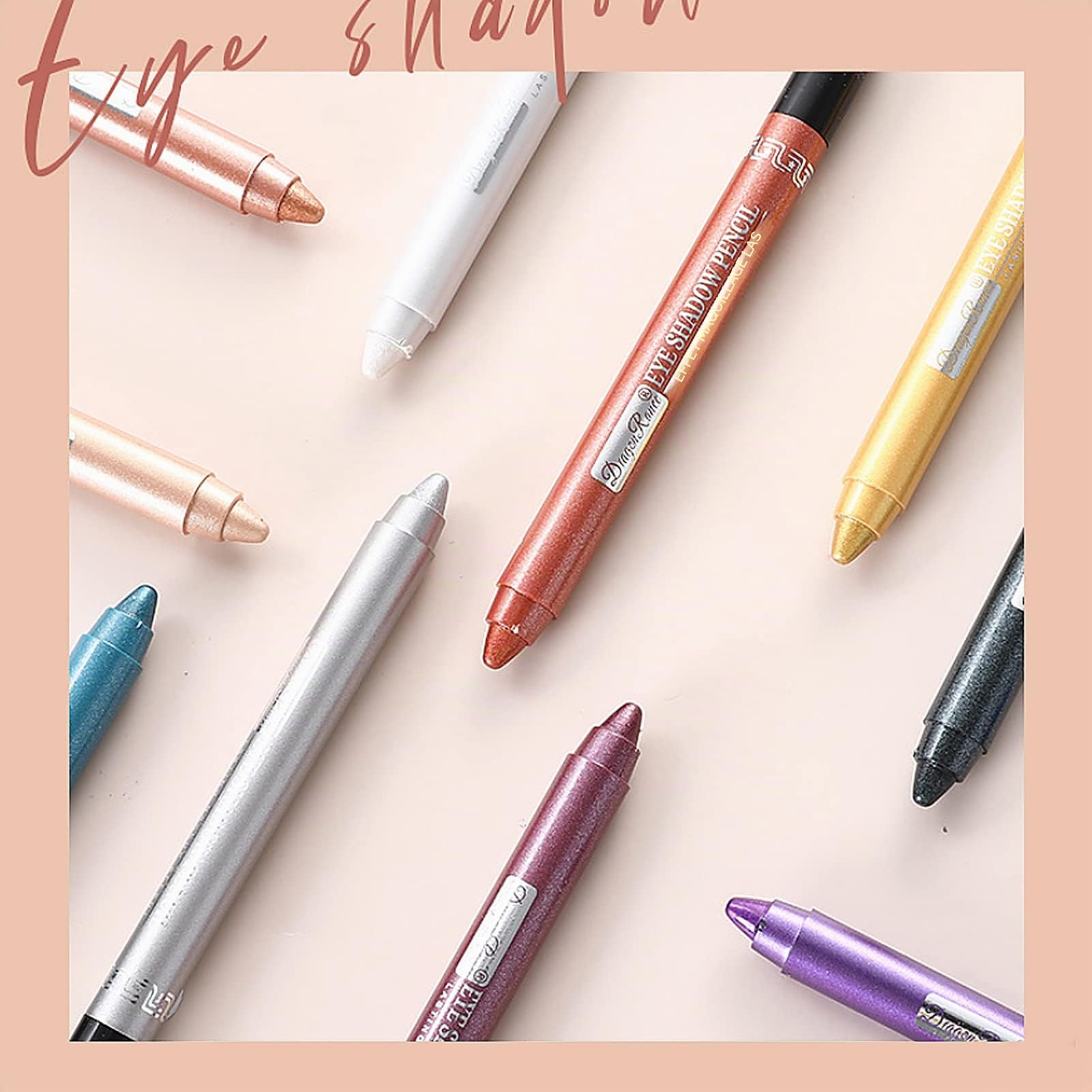 Lot de 12 crayons de maquillage professionnel pour les yeux, ombre à paupières et crayon eyeliner, longue durée, imperméable, paillettes, nacré, cadeau de maquillage pour femme