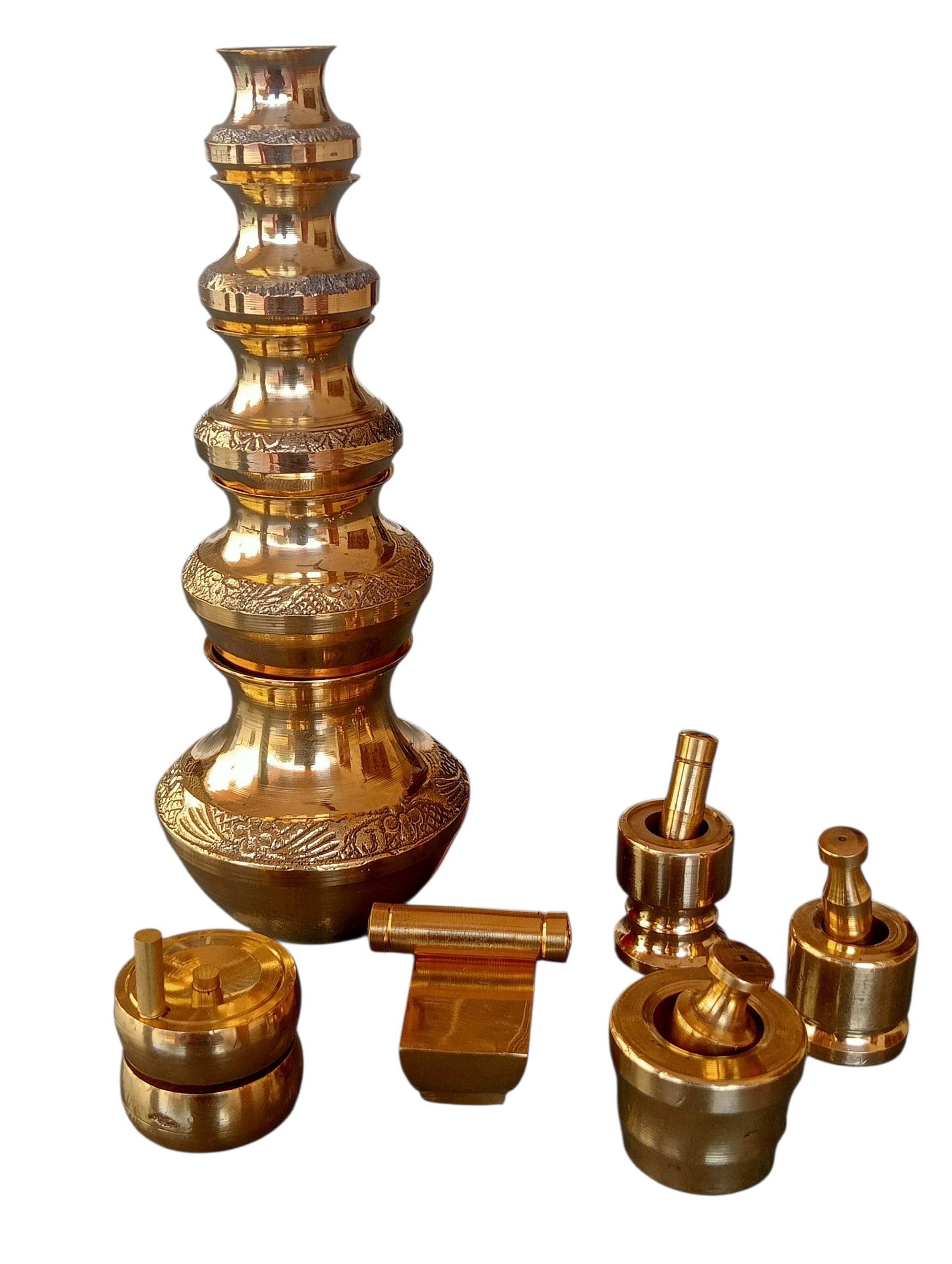 AKS Brass Kubera Paanai for Pooja with Gowri Set|Miniature Set|Lakshmi Kubera Lucky Pot|Kalash/Matki Set|Gowramma Set|Traditional Kuberar Kudam for Pooja|Vastu Pot|Ht 19cm-image-49