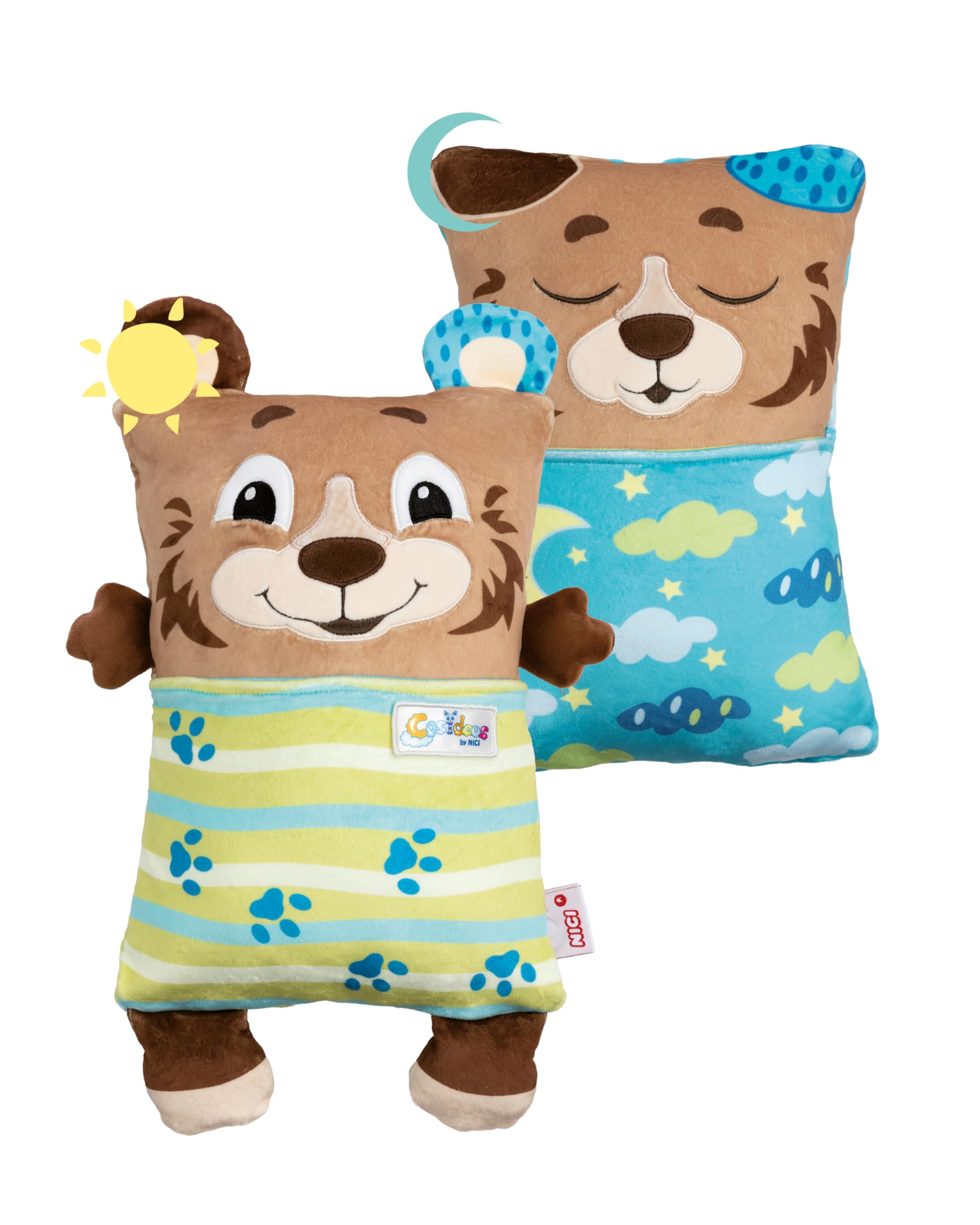 NICI Cosidoo Kuscheltier Bär mit Wendefunktion 30x20cm - braun - Weiches Plüschtier – Für kleine Kuscheltierliebhaber zum Kuscheln & Spielen. Ideal für Zuhause, den Kindergarten oder unterwegs - 62293