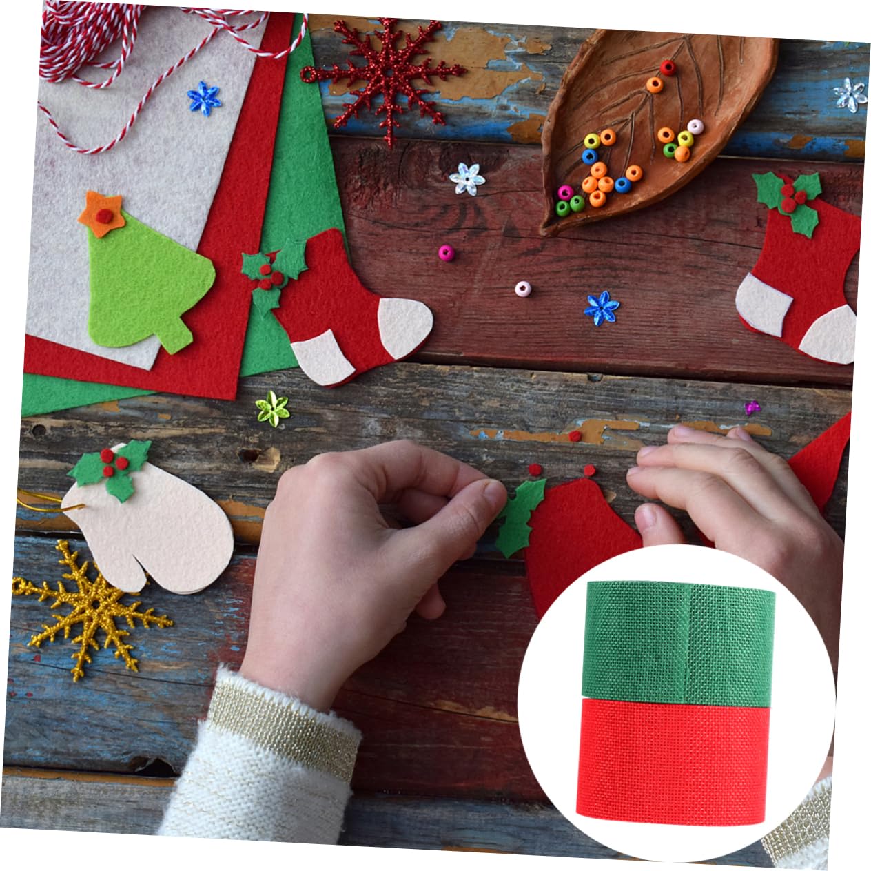 SHINEOFI 6rollen Weihnachtsband Für Bastel Und Geschenkverpackung Breit Für Festdekoration Und Kreative Projekte