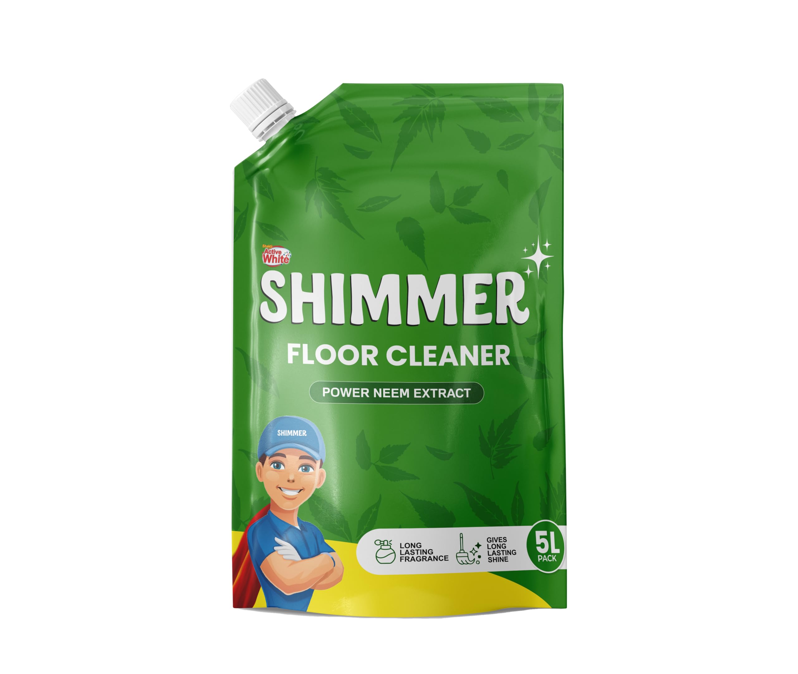 Shimmer Herbal Neem Floor Cleaner – 5L Mega Jar | Natural Disinfectant with Germ Protection | Long-Lasting Fragrance | Kills 99.9% Germs | Safe for Kids & Pets | All Surface Use