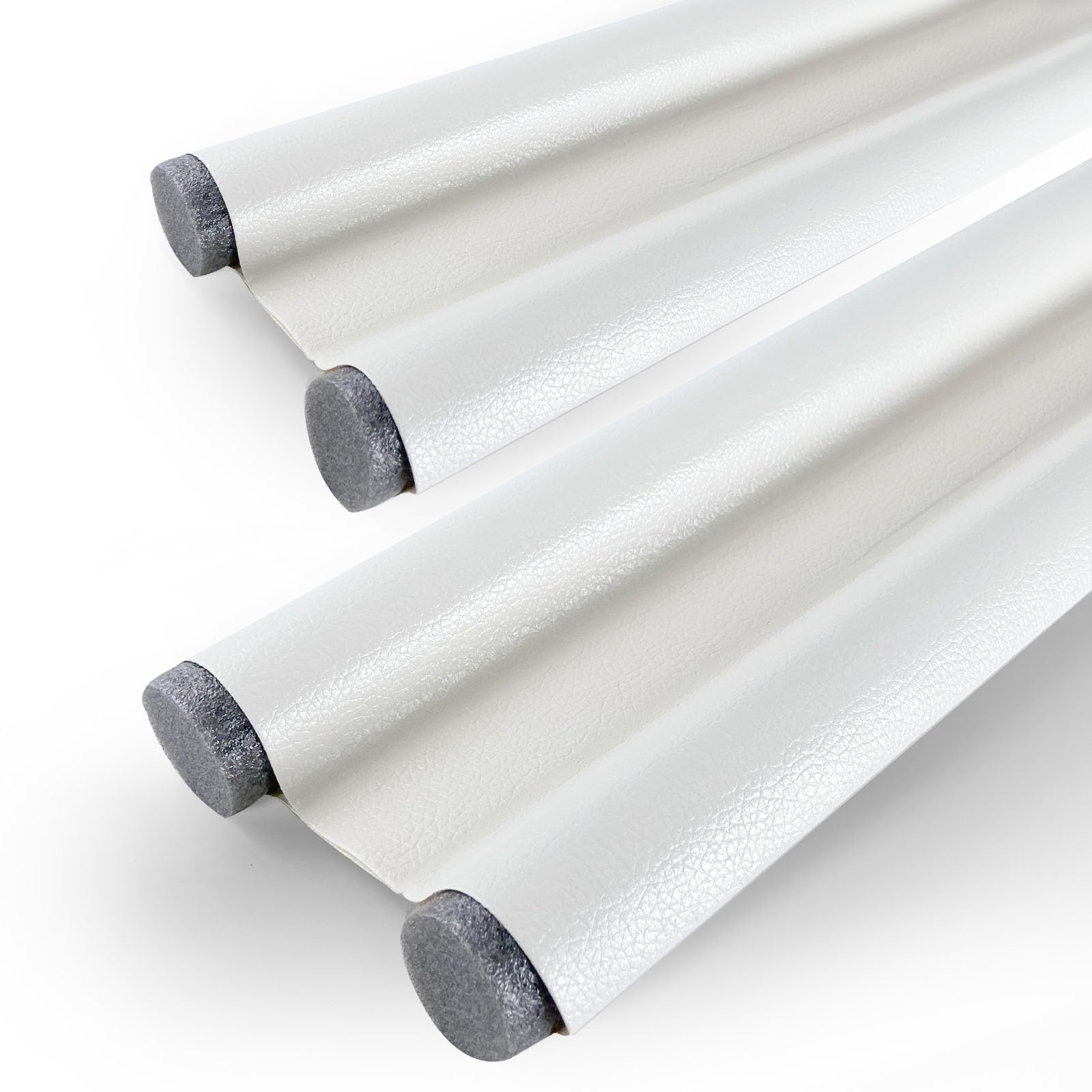 2 Piezas Doble Burlete Puerta, Burlete de Aislante para Bajo Puertas, Insonorizado, Cortaviento, Hermético, Eficiente Energéticamente - 96cm (Blanco)