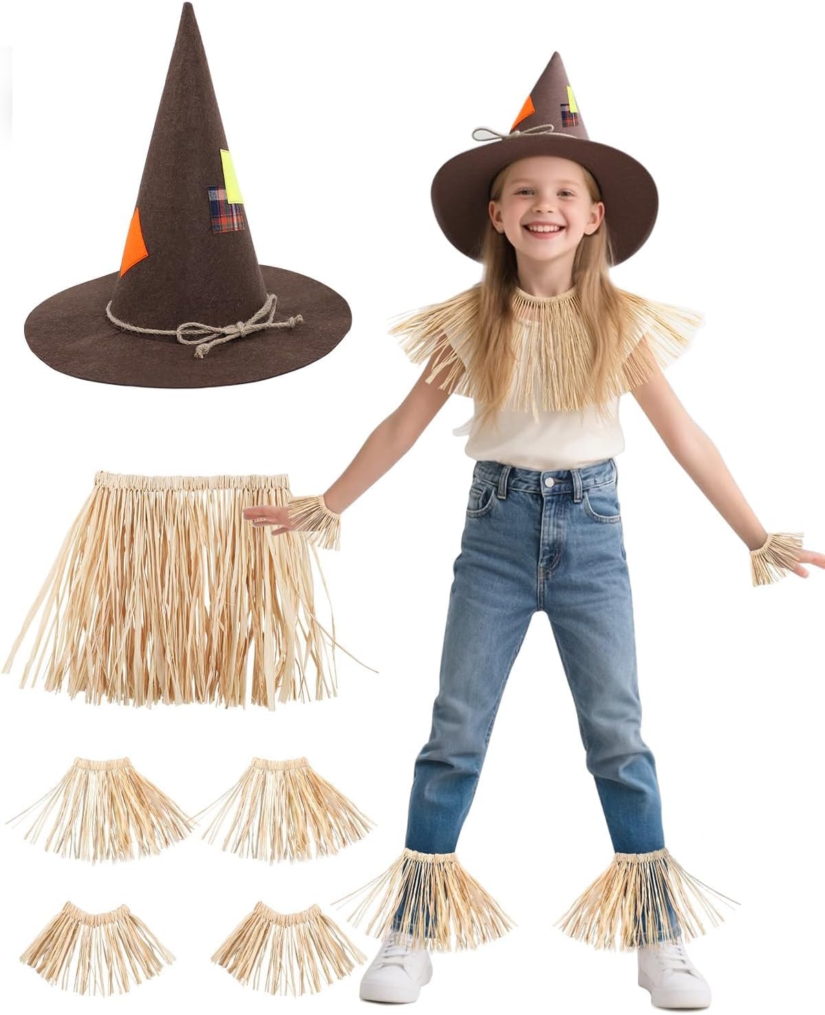 Item similar to photo) Scarecrow Costume Kit for Kids - 6PCS Harvest Fall Festival Set for Christmas Gift and Cosplay Party