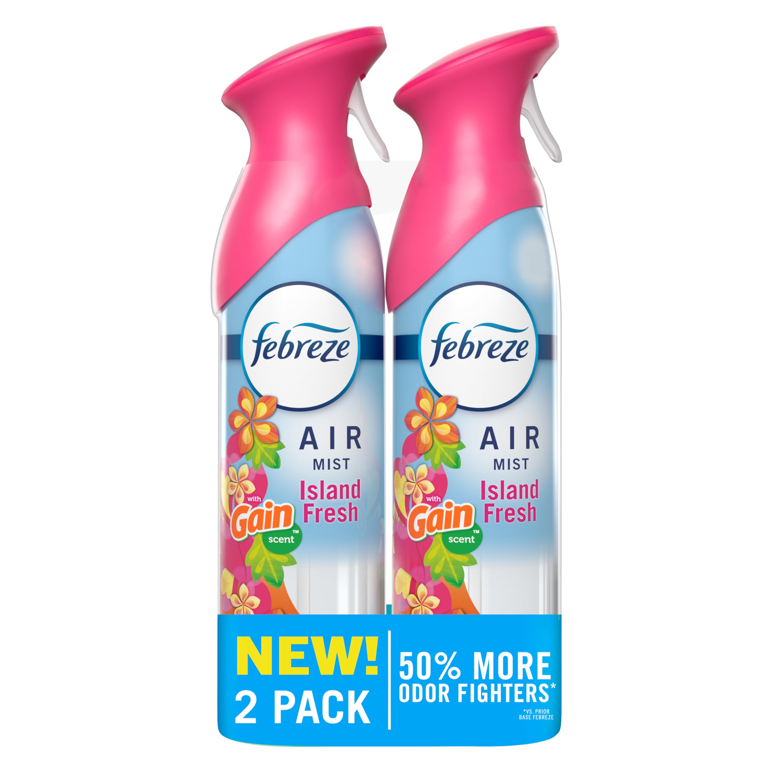 Febreze Air Mist Room Freshener Spray Gain Island Fresh Scent, 16.2oz 2-Pack | Odor Fighting Deodorizer for Home - main product image