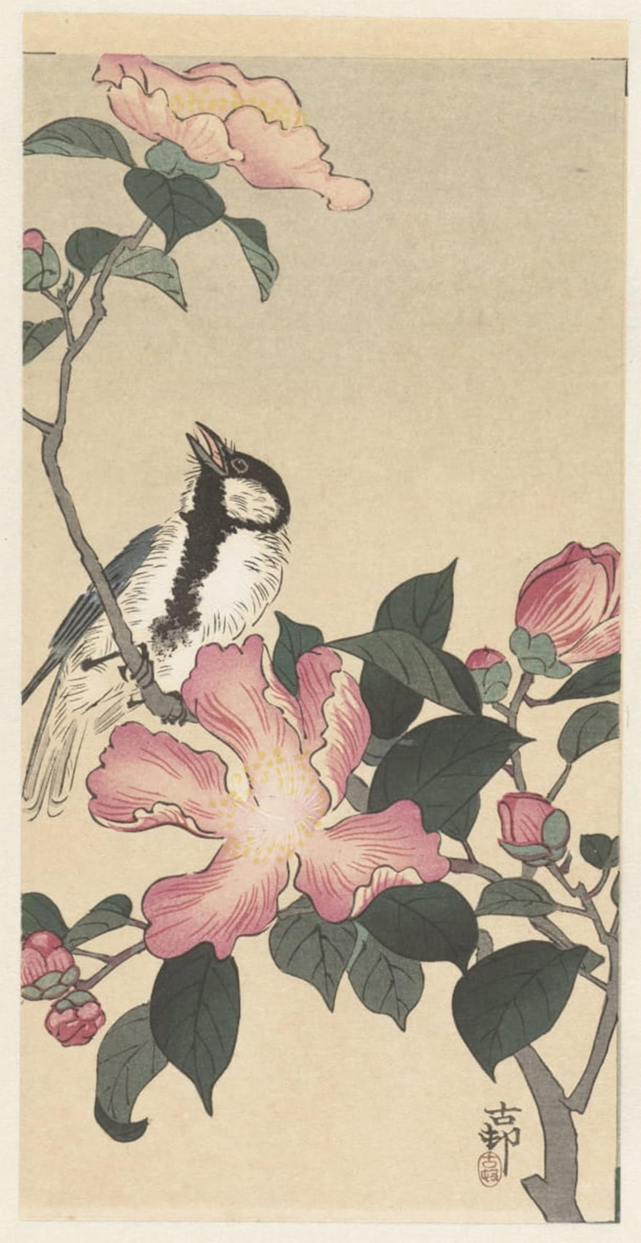 SERENDIPITP Vintage Picture Print on Canvas Wall Art Poster Herons in Shallow Water by Ohara Koson Artwork Print Poster for Wall Decor 60x90cm