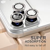 Vista 97 de Misea [3+1] for iPhone 14 Pro/iPhone 14 Pro Max Camera Lens Protector Bling, 9H Tempered Glass Camera Cover Screen Protector Metal Individual Ring
